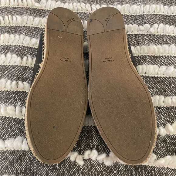 Prada smooth leather espadrilles size 39 fits 8,5 - Picture 3 of 4